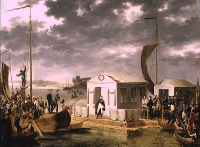 Адольф Рон. Встреча Наполеона I и Александра I на Немане 25 июня 1807 г.